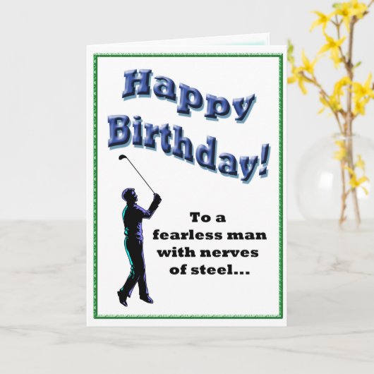 Funny Golf Birthday Kaart (Gele Bloem)