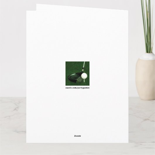 Funny Golf Birthday Kaart (Achterkant)