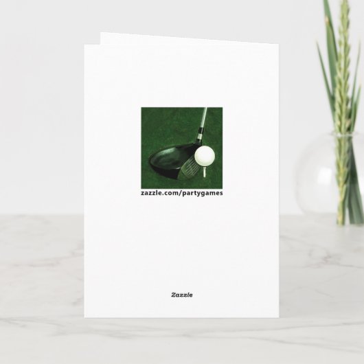 Funny Golf Birthday Kaart (Achterkant)