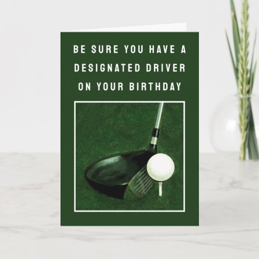 Funny Golf Birthday Kaart (Voorkant)