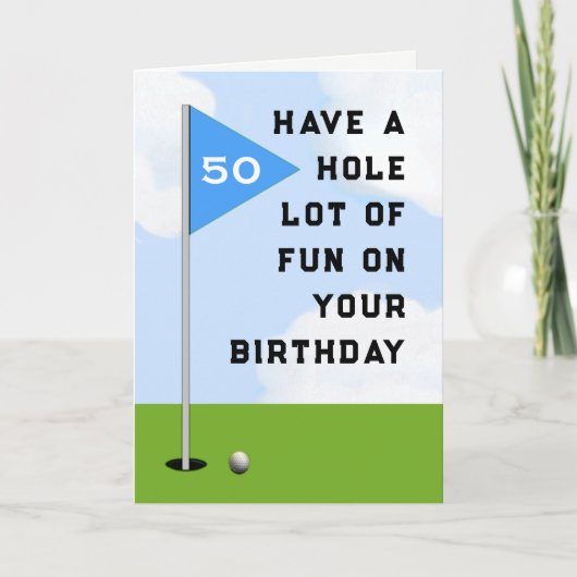 Funny Golf Birthday Kaart (Voorkant)