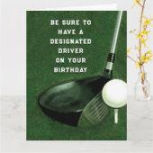 Funny Golf Birthday Kaart (Gele Bloem)