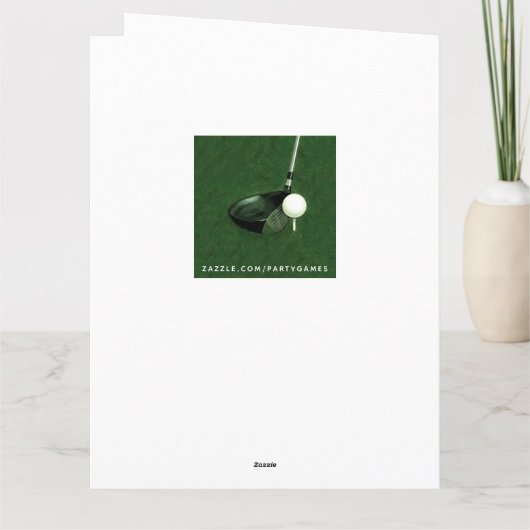 Funny Golf Birthday Kaart (Achterkant)