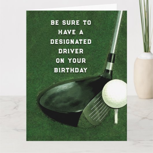 Funny Golf Birthday Kaart (Voorkant)