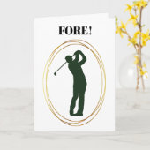 Funny Golf Birthday Kaart voor Heren (Gele Bloem)