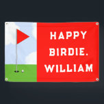 Funny Golf Birthday Spandoek<br><div class="desc">Creatieve golf thema feest of evenement banner voor een gelukkige verjaardag viering of groot toernooi. Om te personaliseren bewerk tekst om de naam van de golfer toe te voegen.</div>