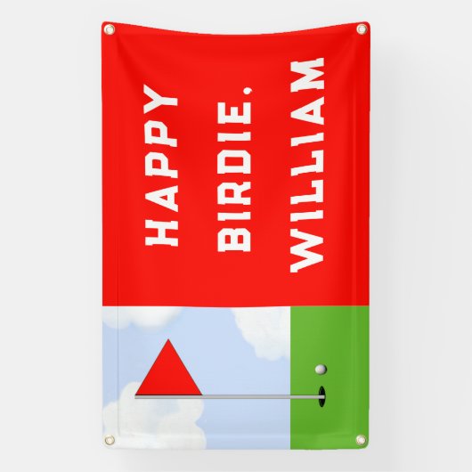 Funny Golf Birthday Spandoek (Verticaal)