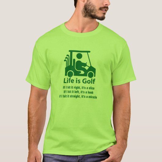 Funny Golf Cart Golfer Green Light green T-Shirt (Voorkant)