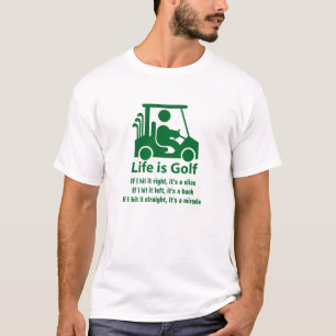 Funny Golf Cart Golfer Green White T-Shirt