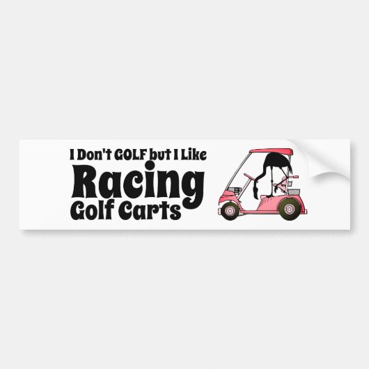 Funny Golf Cart Racing Bumpersticker (Voorkant)