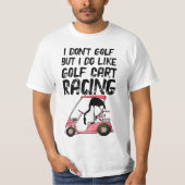 Funny Golf Cart Racing Flamingo T-shirt (Voorkant)