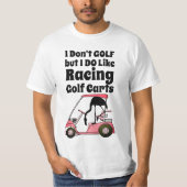 Funny Golf Cart Racing Flamingo T-shirt (Voorkant)