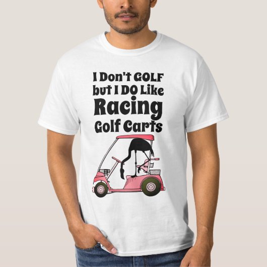 Funny Golf Cart Racing Flamingo T-shirt (Voorkant)