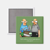 Funny Golf Cartoon Vierkant Magnet (Voorkant / Achterkant)