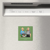 Funny Golf Cartoon Vierkant Magnet (Insitu (Vaatwasser))