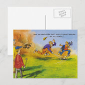 Funny golf chase briefkaart (Voorkant / Achterkant)