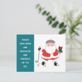 Funny Golf Christmas Holiday Briefkaart (Staand voorkant)