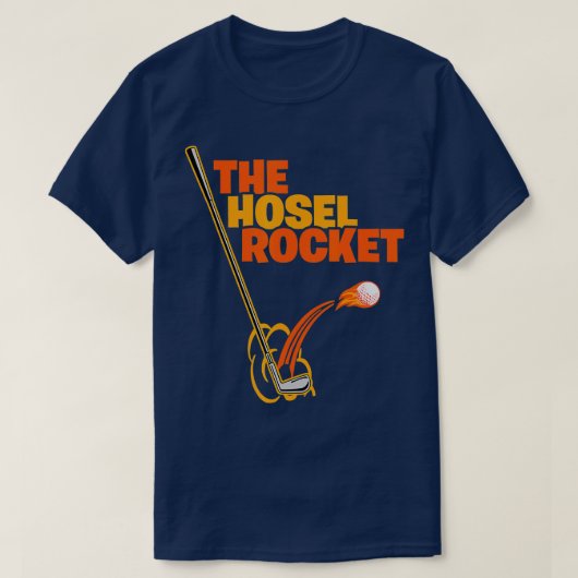Funny Golf Club heeft de Hosel Rocket Golfer Ball T-shirt (Design voorkant)