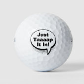 Funny Golf Dad Scramble Pop Art Comic Bubble HG2 Golfballen (Voorkant)
