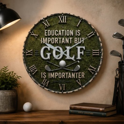 Funny Golf Decor Golfer Gift Rustic Grote Klok