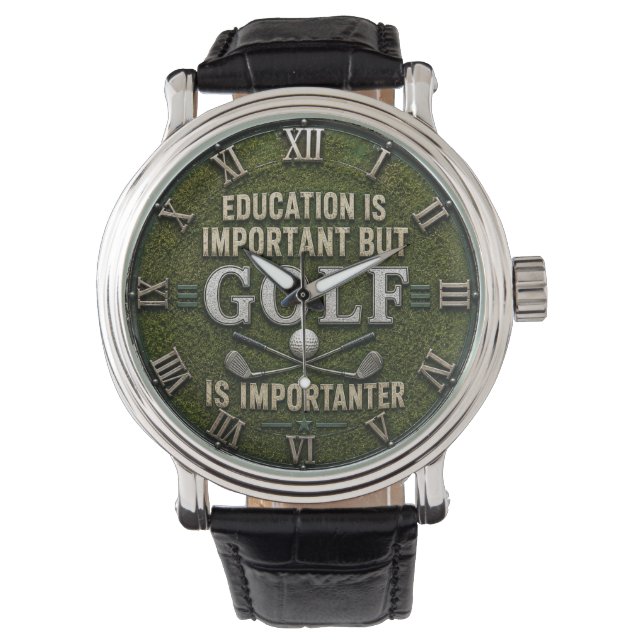 Funny Golf Decor Golfer Gift Rustic Horloge (Voorkant)