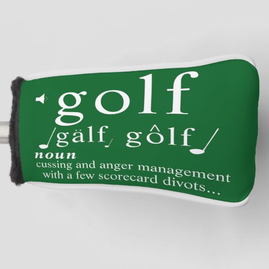 Funny Golf Definition Anger Management Humor Pun   Golfheadcover (Voorkant)