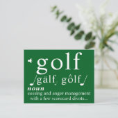 Funny Golf Definition Tee Anger Management Humor   Feestdagenkaart (Staand voorkant)