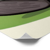 Funny Golf Eggplant Character: Cartoon Golfer Vege Poster (Hoek)