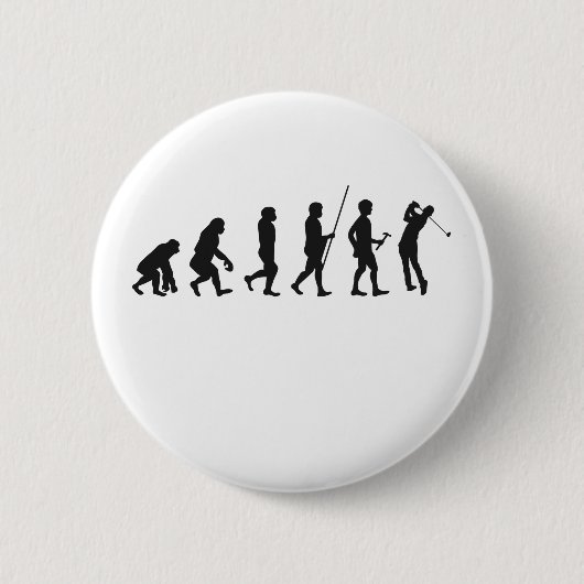 Funny Golf Evolution of Man Geschiedenis van het G Ronde Button 5,7 Cm (Voorkant)