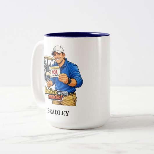 Funny Golf Fail Personalized Coffee Mug Tweekleurige Koffiemok (Voorkant links)