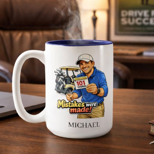 Funny Golf Fail Personalized Coffee Mug Tweekleurige Koffiemok