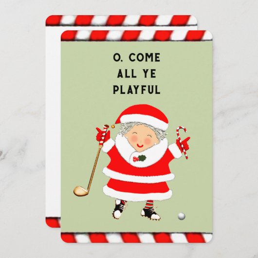 Funny Golf Feestdagenkaart (Voorkant / Achterkant)