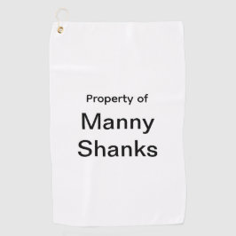 Funny Golf Gift Joke Name Manny Shanks Golfhanddoek