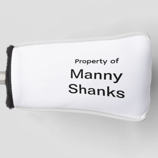 Funny Golf Gift Joke Name Manny Shanks Golfheadcover (Voorkant)