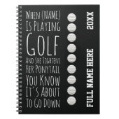 Funny Golf Gifts For Her Teen Girls Women Player Notitieboek (Voorkant)