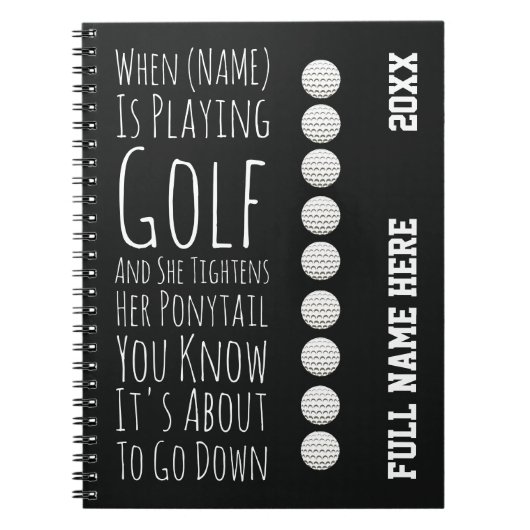 Funny Golf Gifts For Her Teen Girls Women Player Notitieboek (Voorkant)
