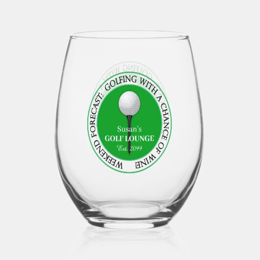 Funny Golf Golfing Golfer Ball T-shirt Cocktail Dr Wijnglas Zonder Voet (Voorkant)