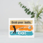 Funny Golf Grab Your Balls ID466 Briefkaart (Staand voorkant)