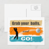 Funny Golf Grab Your Balls ID466 Briefkaart (Voorkant / Achterkant)