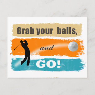 Funny Golf Grab Your Balls ID466 Briefkaart