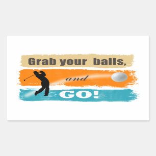 Funny Golf Grab Your Balls Rechthoekige Sticker
