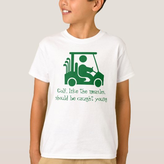 Funny Golf Groene Kinder T-shirt (Voorkant)