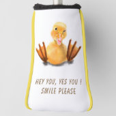 Funny Golf Head Hoesje Happy Duck - Aangepaste tek Golfheadcover (Draai 90)
