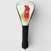 Funny Golf Head Hoesje Verraste Haan Jouw tekst Golfheadcover (Voorkant)