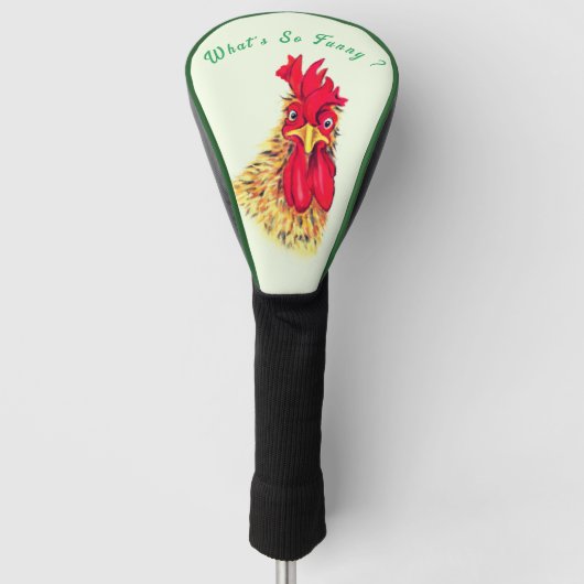 Funny Golf Head Hoesje Verraste Haan Jouw tekst Golfheadcover (Voorkant)