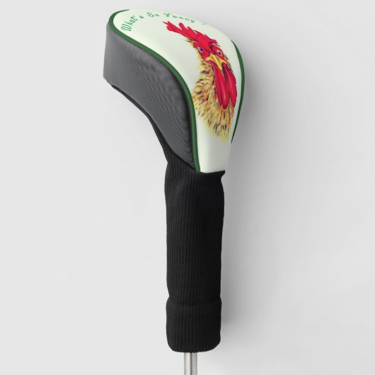 Funny Golf Head Hoesje Verraste Haan Jouw tekst Golfheadcover (Schuin)