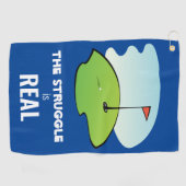 Funny Golf Hole w/ Ball The Struggle is Real Quote Golfhanddoek (Horizontaal)