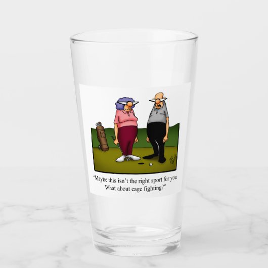 Funny Golf Humor Beer Glass Glas (Voorkant)