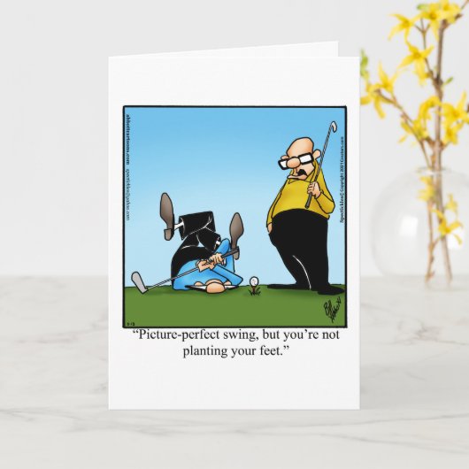 Funny Golf Humor Blank Wenskaart Kaart (Gele Bloem)