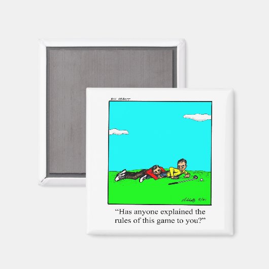 Funny Golf Humor Square Magnet (Voorkant / Achterkant)
